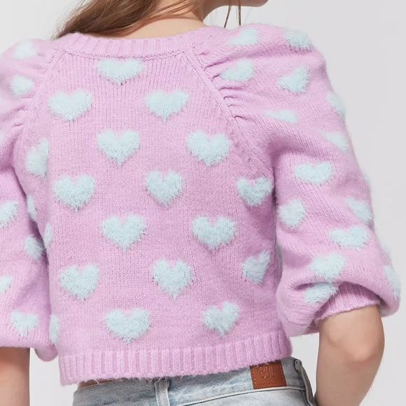 NWT For Love & Lemons Scarlet Puff Sleeve Sweater - Picture 4 of 14